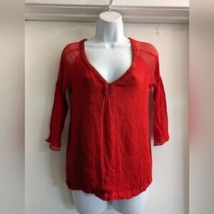 Diane von furstenberg red silk blouse